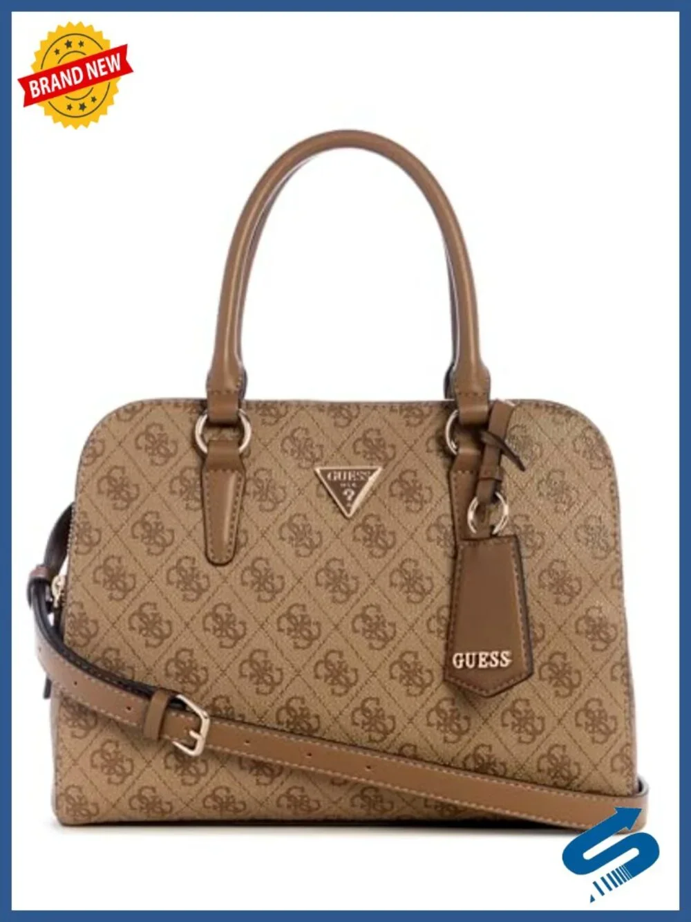 Satchel with Interior Zip Pocket and Gold Hardware